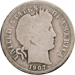 1907-O Barber Silver Dime Main Image