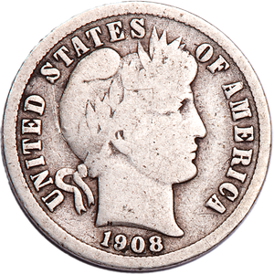 1908-D Barber Silver Dime CIRC Main Image