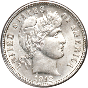1912 Barber Silver Dime Main Image