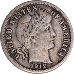 1912-D Barber Silver Dime VF Main Image