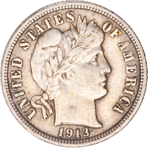 1913 Barber Silver Dime XF#2 Main Image