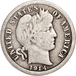 1914 Barber Silver Dime G Main Image