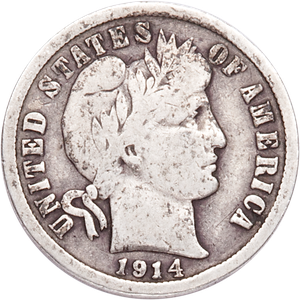 1914 Barber Silver Dime Main Image