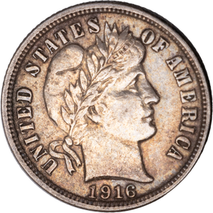1916 Barber Silver Dime XF Main Image
