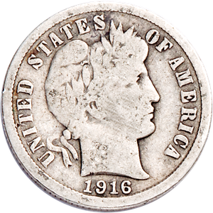 1916 Barber Silver Dime GEN Main Image
