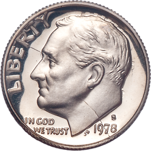 1978-S Roosevelt Dime, Clashed Dies Mint Error Main Image
