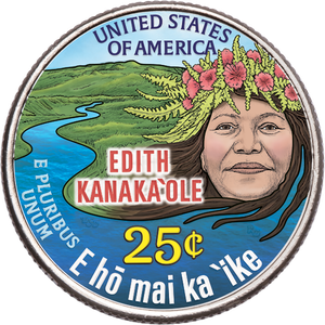 2023 Colorized Edith Kanaka’ole U.S. Women Quarter Main Image