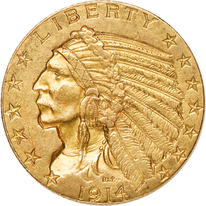 1908-1929 Gold $5 Indian Head Main Image