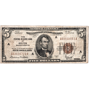 1929 $5 Federal Reserve Bank Note Main Image