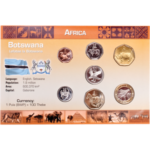 Botswana Coin Set in Custom Holder Main Image