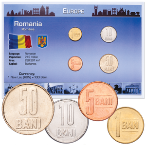 Romania Coin Set in Custom Holder Main Image