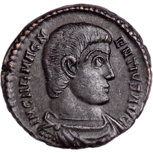 A.D. 350-353 Magnentius Bronze Bridgnorth Shropshire Hoard Coin, Emperor Standing Reverse Main Image