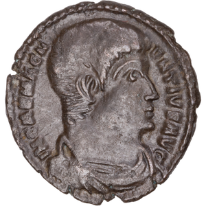 A.D. 350-353 Magnentius Bronze Bridgnorth Shropshire Hoard Coin, Emperor Standing Reverse Main Image