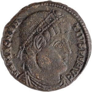 A.D. 350-353 Magnentius Bronze Cent Bridgnorth Hoard Emperor Standing Arles Main Image