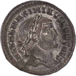 A.D. 305-313 Maximinus II Bronze-Silvered Follis, Extra Fine Plus Main Image