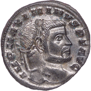 A.D. 305-313 Maximinus II Bronze-Silvered Follis, Extra Fine Main Image