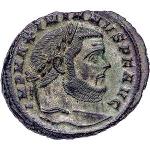 A.D. 286-310 Maximian Bronze-Silvered Follis, Extra Fine Plus Main Image
