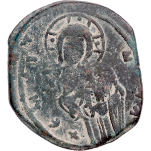 A.D. 1034-1041 Michael IV Copper Follis, Christ Portrait Main Image