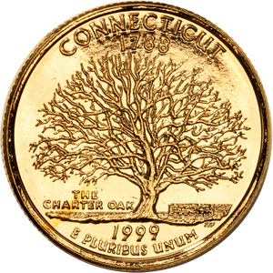 1999 Gold-Plated Connecticut Quarter Main Image