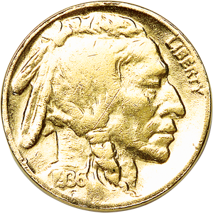 Gold-Plated Buffalo Nickel Main Image