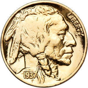 Gold-Plated Buffalo Nickel Main Image