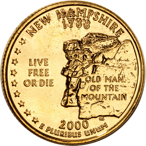 2000 Gold-Plated New Hampshire Statehood Quarter Main Image