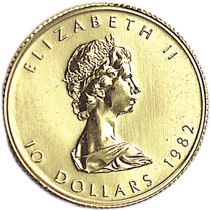 1982-Date Canada 1/4 oz Gold $10 Maple Leaf UNC Main Image