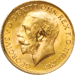 1911-1932 Great Britain Gold Sovereign, King George V, Circulated Main Image