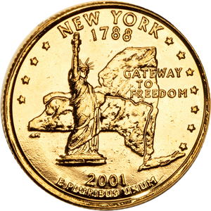 2001 Gold-Plated New York Statehood Quarter Main Image