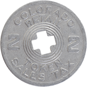 Colorado 2 Mill Aluminum State Tax Token Main Image