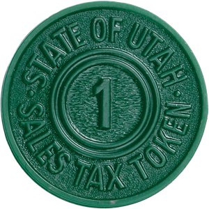Utah 1 Mill Green Plastic State Tax Token Main Image