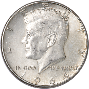 1964 Kennedy Half Dollar, 90% Silver CIRC Main Image