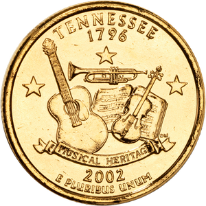 2002 Gold-Plated Tennessee Statehood Quarter Main Image