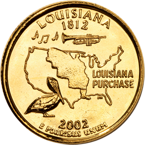 2002 Gold-Plated Louisiana Statehood Quarter Main Image