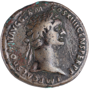 Ancient Bronze and Copper - Roman Imperial Bronze - AD 81-96 F+ Main Image
