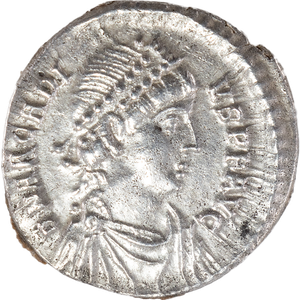 A.D. 383-408 Arcadius Silver Siliqua from Gussage All Saints Hoard Main Image