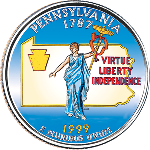 1999 Colorized Pennsylvania Statehood Quarter Main Image