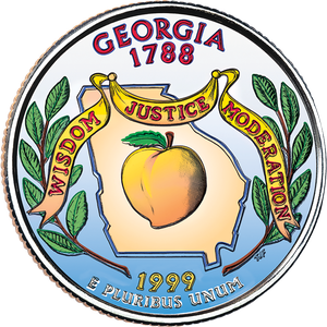 1999 Colorized Georgia Statehood Quarter Main Image