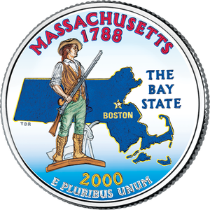 2000 Colorized Massachusetts Statehood Quarter Main Image