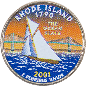 2001 Colorized Rhode Island Statehood Quarter Main Image
