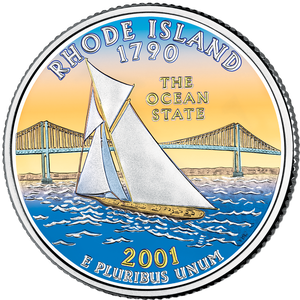 2001 Colorized Rhode Island Statehood Quarter Main Image