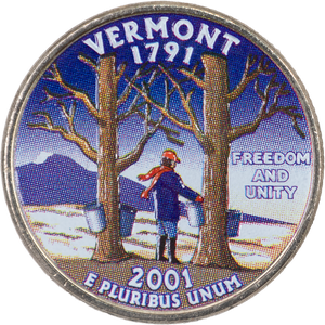 2001 Colorized Vermont Statehood Quarter Main Image