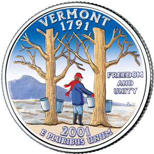 2001 Colorized Vermont Statehood Quarter Main Image