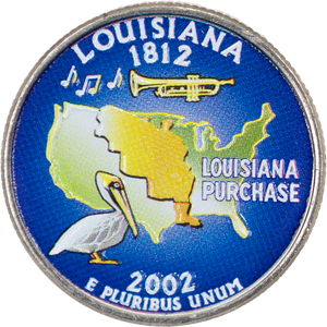 2002 Colorized Louisiana Statehood Quarter Main Image