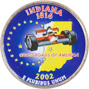 2002 Colorized Indiana Statehood Quarter Main Image