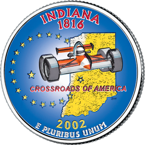 2002 Colorized Indiana Statehood Quarter Main Image
