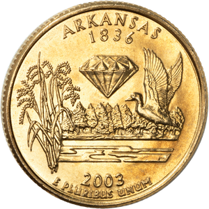 2003 Gold-Plated Arkansas Statehood Quarter Main Image