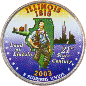 2003 Colorized Illinois Statehood Quarter Main Image