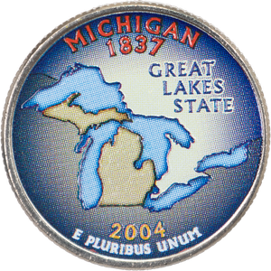 2004 Colorized Michigan Statehood Quarter Main Image