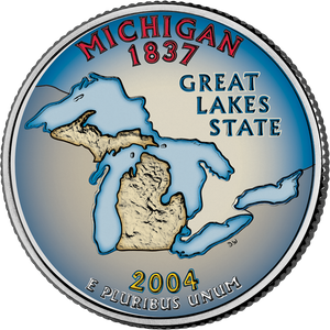 2004 Colorized Michigan Statehood Quarter Main Image